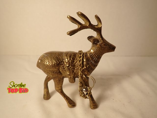 Lot 59-20061 - Brass Reindeer Figurine 4" tall