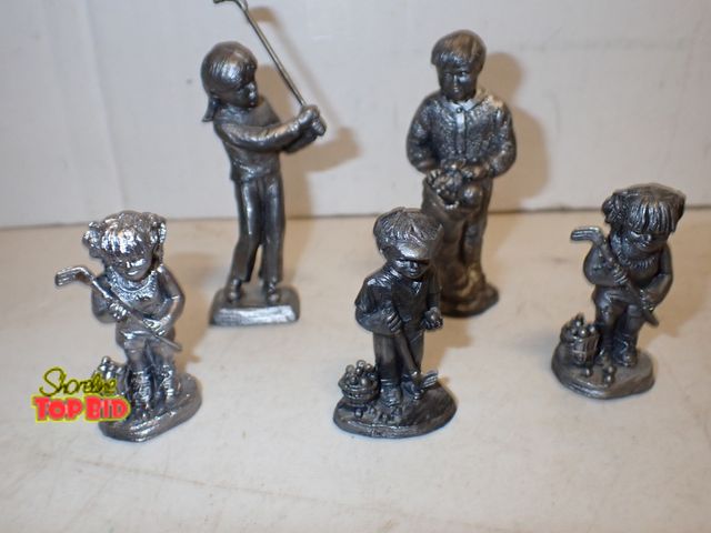 Lot 59-14596 - 5 Fine Pewter Sculptures 2" to 3 1/2" tall each