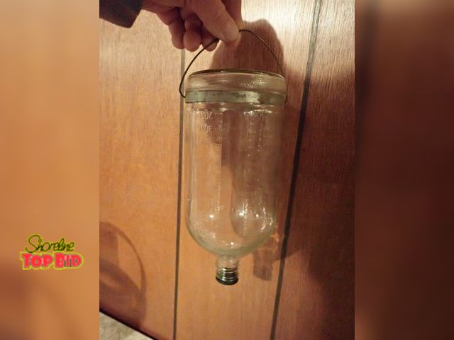 Lot 59-43340 - Mid-Century IV Intravenous Fluid Glass Bottle/Metal Hanger &amp; Rubber Cap