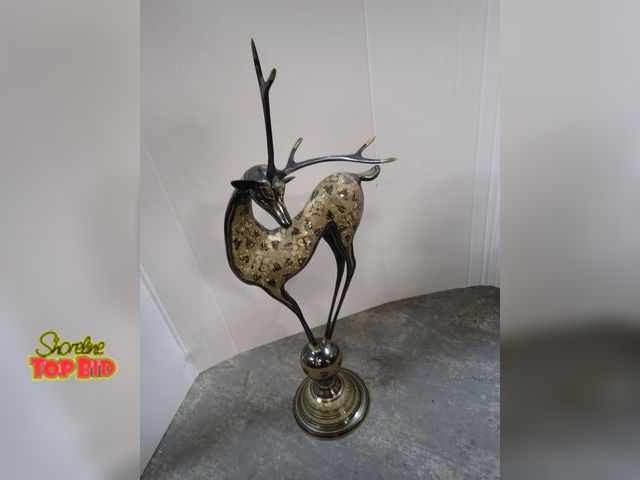 Lot 59-10192 - Beautiful Elegant Decorative Brass Stag 26" tall