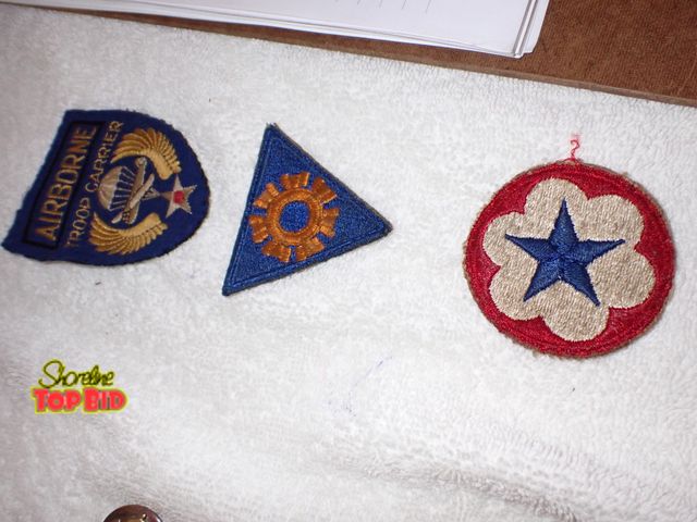 Lot 59-43501 - WWII Airborne Patch, Engineering Patch &amp; Army Service Forces Patch