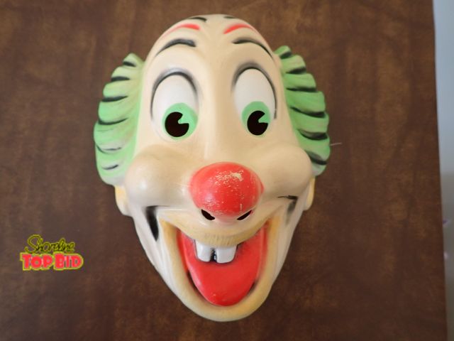 Lot 59-39798 - Vintage Van Dam Scary Clown Mask Halloween, Handmade in France