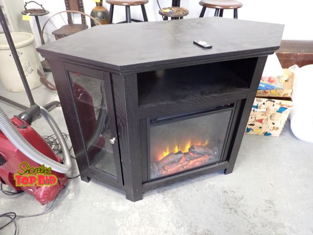 Lot 59-42003 - Electric Fireplace, Works Great, Side Storage &amp; Remote
