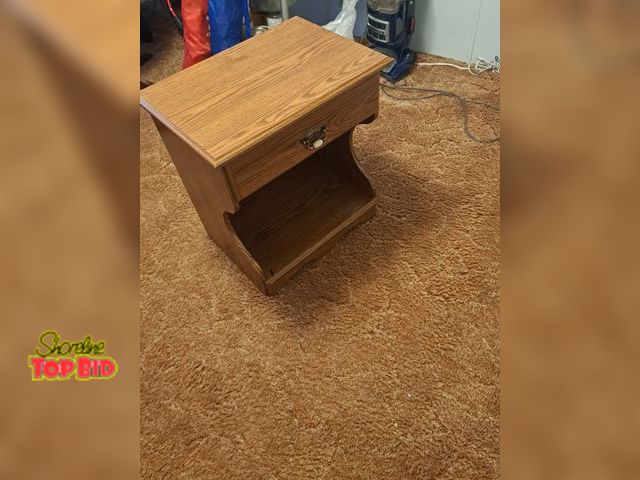 Lot 59-76045 - OFFSITE-Small table with 1 drawer 24" tall x22 1/2" wide x 15" deep..no scratches..very nice ...heav...
