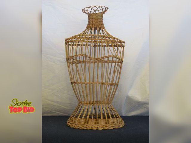 Lot 59-10053 - 23"T wicker dress form, good condition