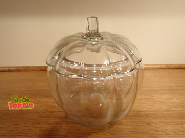 Lot 59-39681 - Vintage Clear Glass Pumpkin Cookie Jar, Rare