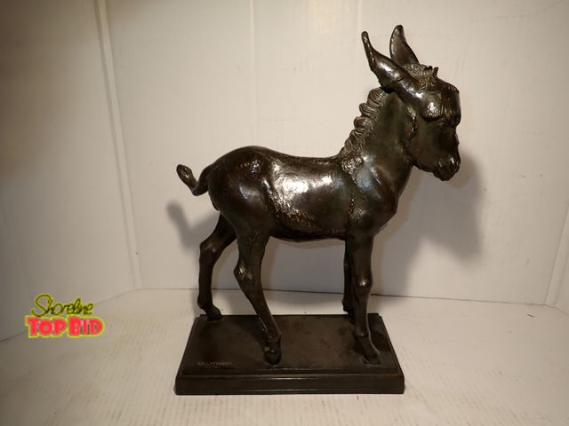 Lot 59-10133 - Bronze Sculpture title "Sammy Houston" depicting standing donkey by artist Gertrude Katherine Lathro...