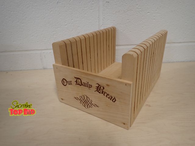 Lot 59-41255 - Early American Slice Box, Wooden "Our Daily Bread", Excellent Condition