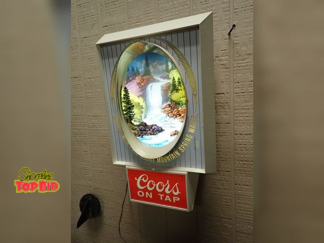 Lot 59-14421 - Ca. 1960 Mid-Century Coors "On Tap" Waterfall Lighted Sign, Working