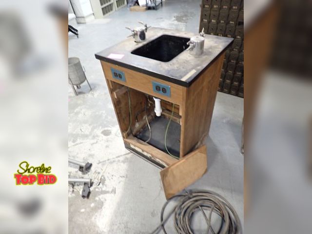 Lot 59-13038 - School Science Lab Sink Work Station Circa 1950s with Turret &amp; Controls Ran on Gas - Natural or ...