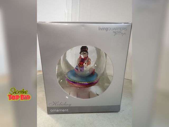 Lot 59-41633 - Living Quarters snowman holiday ornament new in box