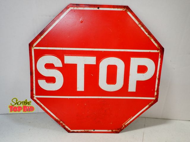 Lot 59-43405 - Metal Tin Stop Sign 12" Diameter