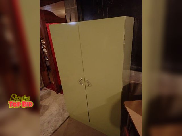 Lot 59-43366 - Mid-Century Double Door Storage Cabinet 60" x 36" x 15", Excellent Condition