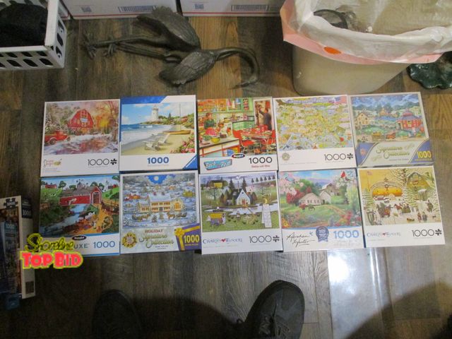 Lot 59-92034 - 1 ten 1,000-piece jigsaw puzzles farms +