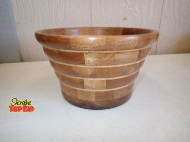 Lot 59-31142 - Beautiful Wooden Bowl - Artist Etched on Bottom - measures 5 3/4" high x 9 1/4" wide across top x 6"...