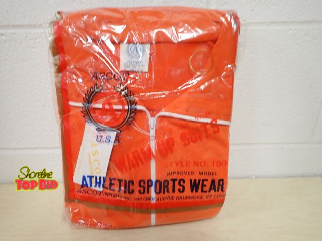 Lot 59-45087 - New Old Stock Ascot Athletic Sports Wear 100% Stretch Nylon Double Knit from 1970s Size Large in Ori...