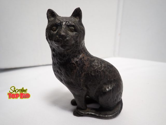 Lot 59-10209 - Antique Cast Iron Seated Cat Bank, Circa 1910