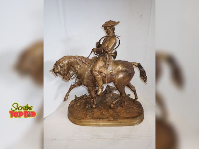 Lot 59-10142 - Rare Bronze Louis XV Hunting Valet by Pierre Jules Mene (1810-1879), 24" x 22"