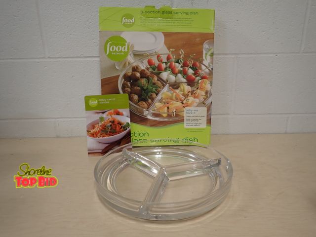 Lot 59-41010 - Food Network 3-Section Glass Serving Dish