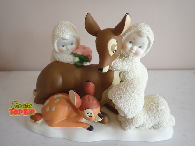 Lot 59-10847 - Dept. 56 Walt Disney Snowbabies Bambi, Nice to Meet You Statue Figurine, No Chips or Cracks