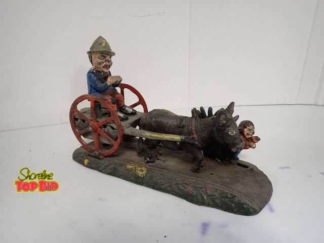 Lot 59-10165 - Original Ca. 1890 Charles A. Beiley Cast Iron Mechanical Bank, Working "Bad Accident" 10 1/2" long