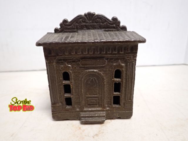 Lot 59-14400 - Antique Cast Iron "1876 Bank" Still Bank by A.C. Williams, around 1890s, 3 1/2" tall , 3" x  2 1/2"