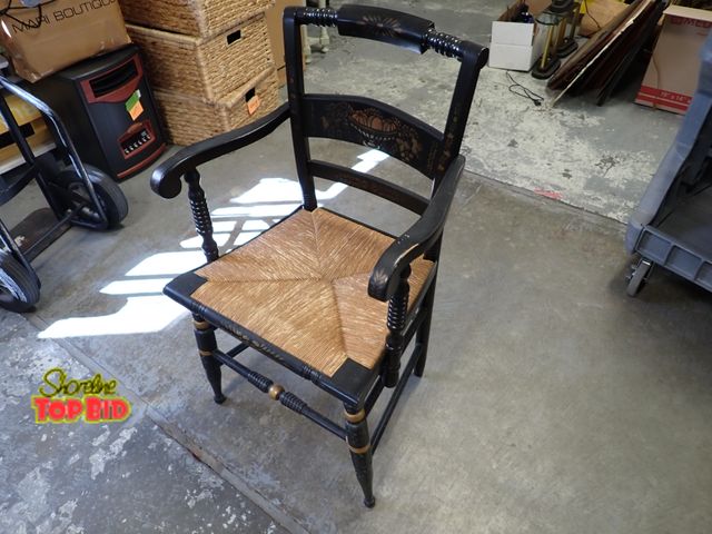 Lot 59-24089 - Authentic Hitchcock-Nichols Stone Vintage Late Federal Style Grain Painted &amp; Gilt Stenciled Fanc...