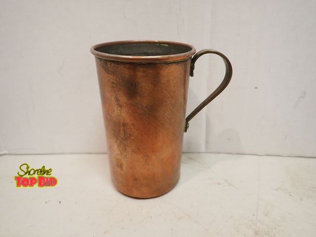 Lot 59-14577 - Antique Copper Cup with Brass Handle, Denmark 4" x 2 3/8" dia. Ca. 1850-90