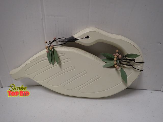 Lot 59-21523 - Vintage Hand-Carved Wooden Swan Wall Hanging 17" long