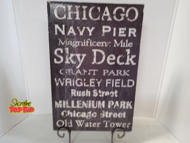 Lot 59-43185 - Chicago Wall Decor 18" x 12" Stand Is Not Included