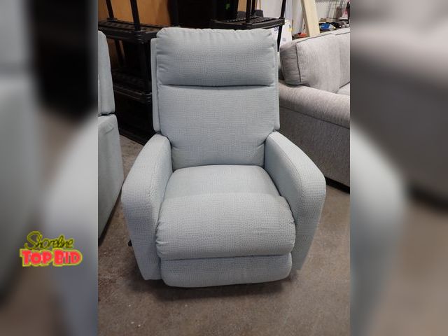 Lot 59-21033 - La-Z-Boy Finley Rocking Recliner, Light Blue Patterned Fabric with Sleek Track-Arm Design, Pet &amp;...
