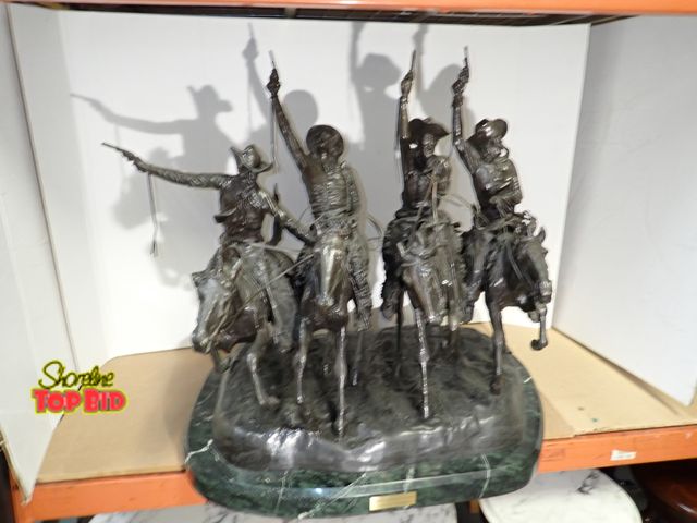 Lot 59-10126 - Signed, 12 of 100 replica Bronze Sculpture titled "Coming Through the Rye" after the original work b...