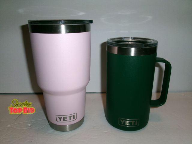 Lot 59-74516 - 2 Stainless Steel YETI Tumbles - pre-owned- no scratches.