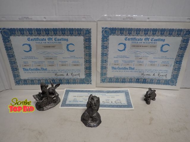 Lot 59-14526 - 3 Fine Pewter Sculptures with Certificates of Casting