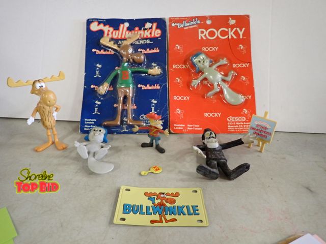Lot 59-58083 - Rocky and Bullwinkle Bendable Rubber Figurine and More Figurines