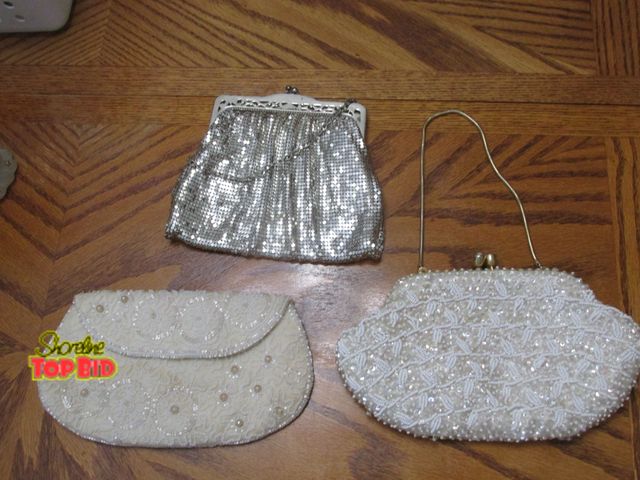 Lot 59-10122 - 3 showy ladies handbags, vintage or antique as far as appearance, actual age I do not know.  The one...