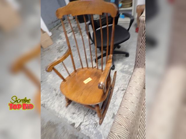 Lot 59-43235 - Hard Maple Vintage Spindle Rocking Chair