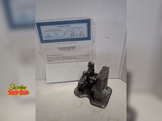Lot 59-14529 - Limited Edition Michael Ricker Pewter - Santa Piano, "Cory &amp; Santa" Sculpture with Certificate o...