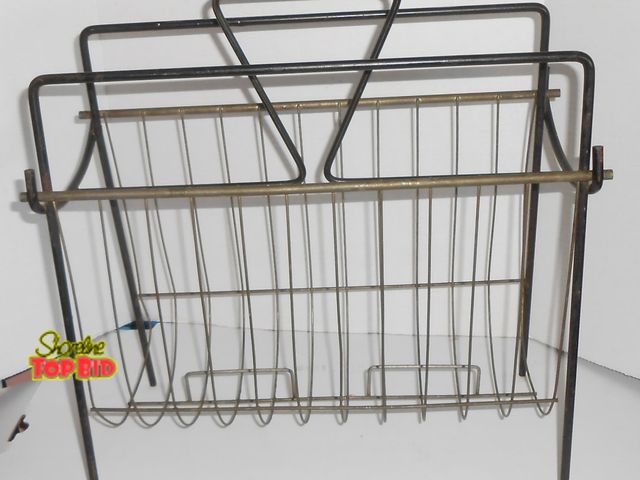 Lot 59-74309 - Vintage MCM Metal Magazine Rack - Measures 17" X 18". Too Cool!