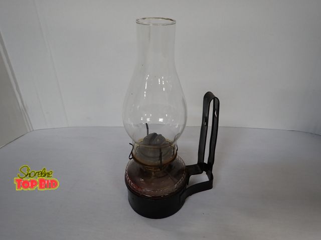 Lot 59-24242 - Vintage Oil Lamp with Attached Bracket