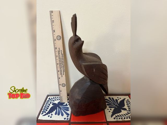 Lot 59-33501 - Sculpture IRONWOOD QUAIL-12 inches tall. Carved by the Seri Indians of Mexico.