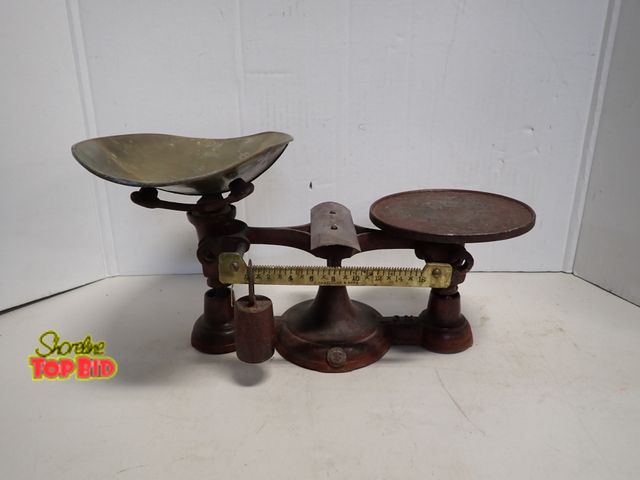 Lot 59-14306 - Rare Antique Scale Cast Iron and Brass Balance Scale by John Chatillon &amp; Sons used in general st...