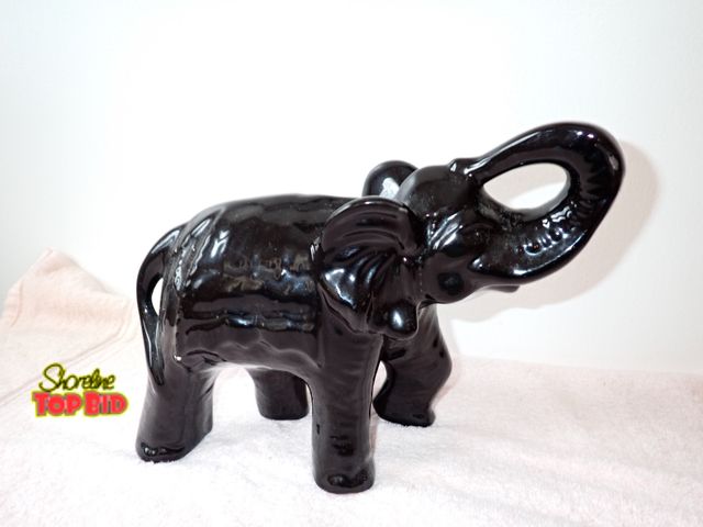 Lot 59-43552 - Black Ceramic Elephant