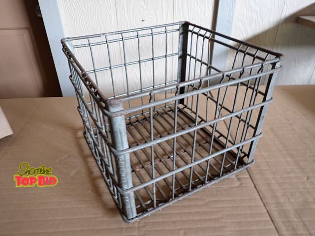 Lot 59-43915 - All Metal Milk Crate, Dean Milk Co. 1966, 10" high x 12 1/2" wide, very little rust - Good Condition...