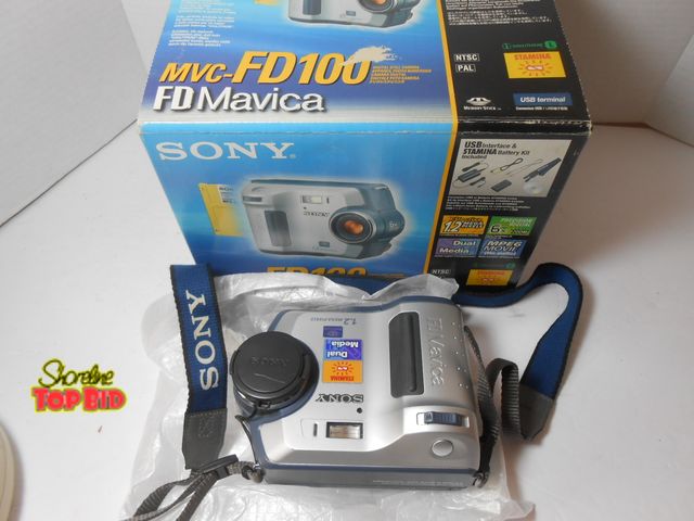 Lot 59-73952 - Sony MVC-FD100 Digital Still Camera Sony FD Mavica MVC-FD100 Silver Black 1.2 MP Floppy Disk Compact...