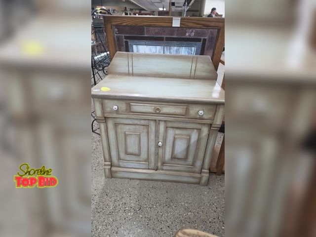 Lot 59-95010 - OFFSITE  Side table cabinet, 33 inches tall 31 inches wide 16 inches depth