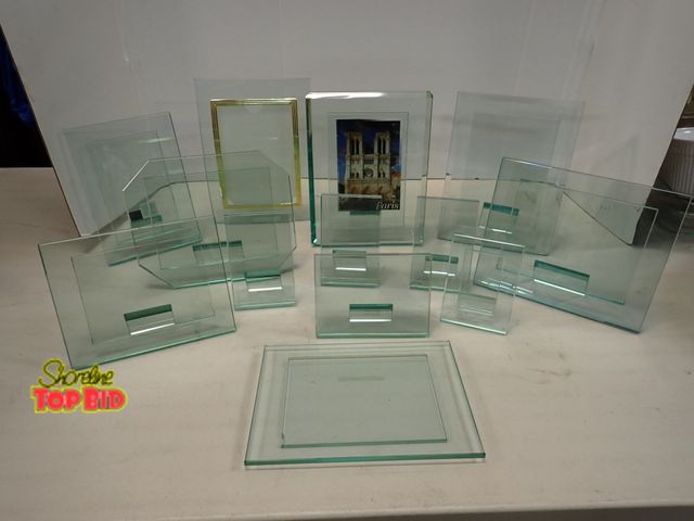 Lot 59-41333 - 13 Glass Picture Frames with a Floating Style, Freestanding with Base Tab - Various Shapes &amp; Siz...