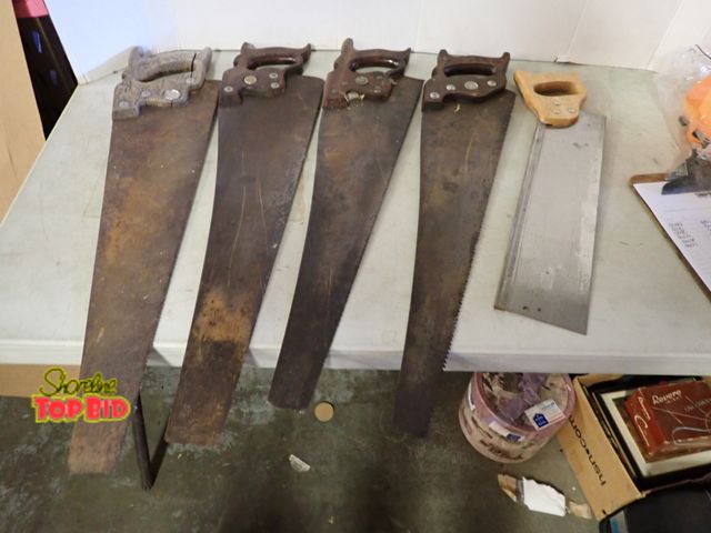 Lot 59-50076 - 5 Assorted Hand Saws, Antique