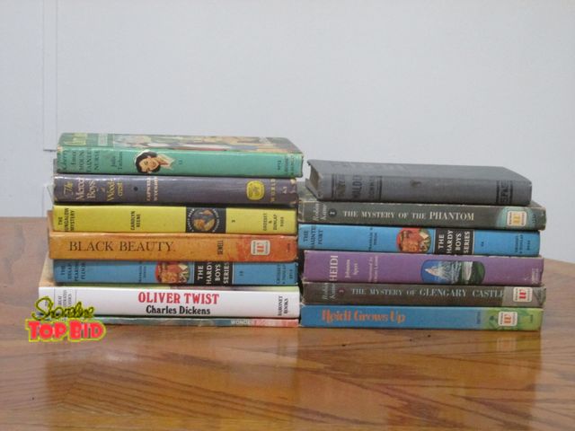 Lot 59-10133 - 11 classic juvenile fiction novels, Heidi, Black Beauty, Hardy Boys, Nancy Drew, etc..  All are inta...