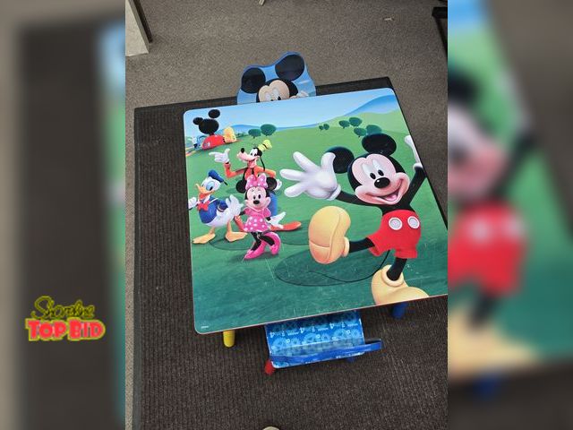 Lot 59-76022 - Mickey mouse toddler table and 2 chairs